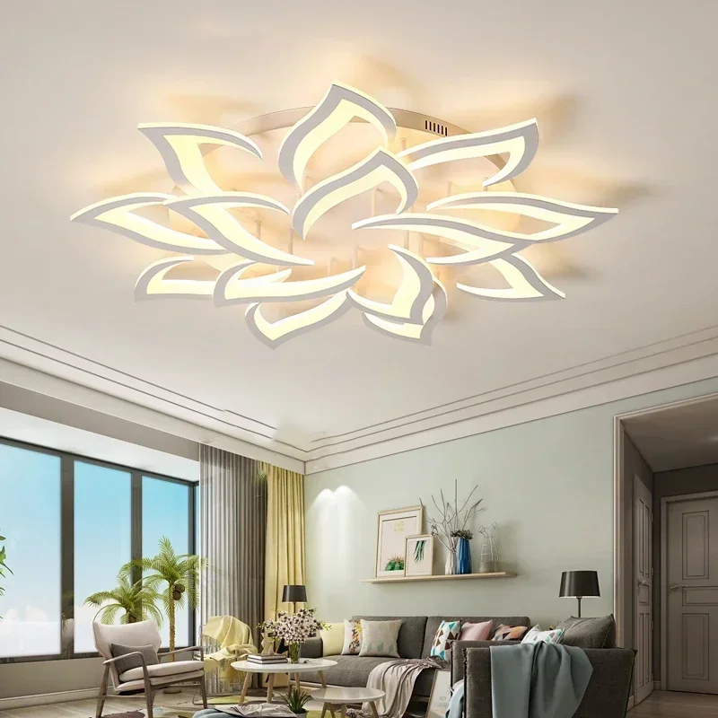 Interior Design High End - โคมระย้ากลีบดอก LED ของนักออกแบบโคมไฟห้องครัวห้องรับแขกห้องนอนทันสมัยโคมไฟภายในบ้านโคมไฟตกแต่งชั้นสูงหรูหรา