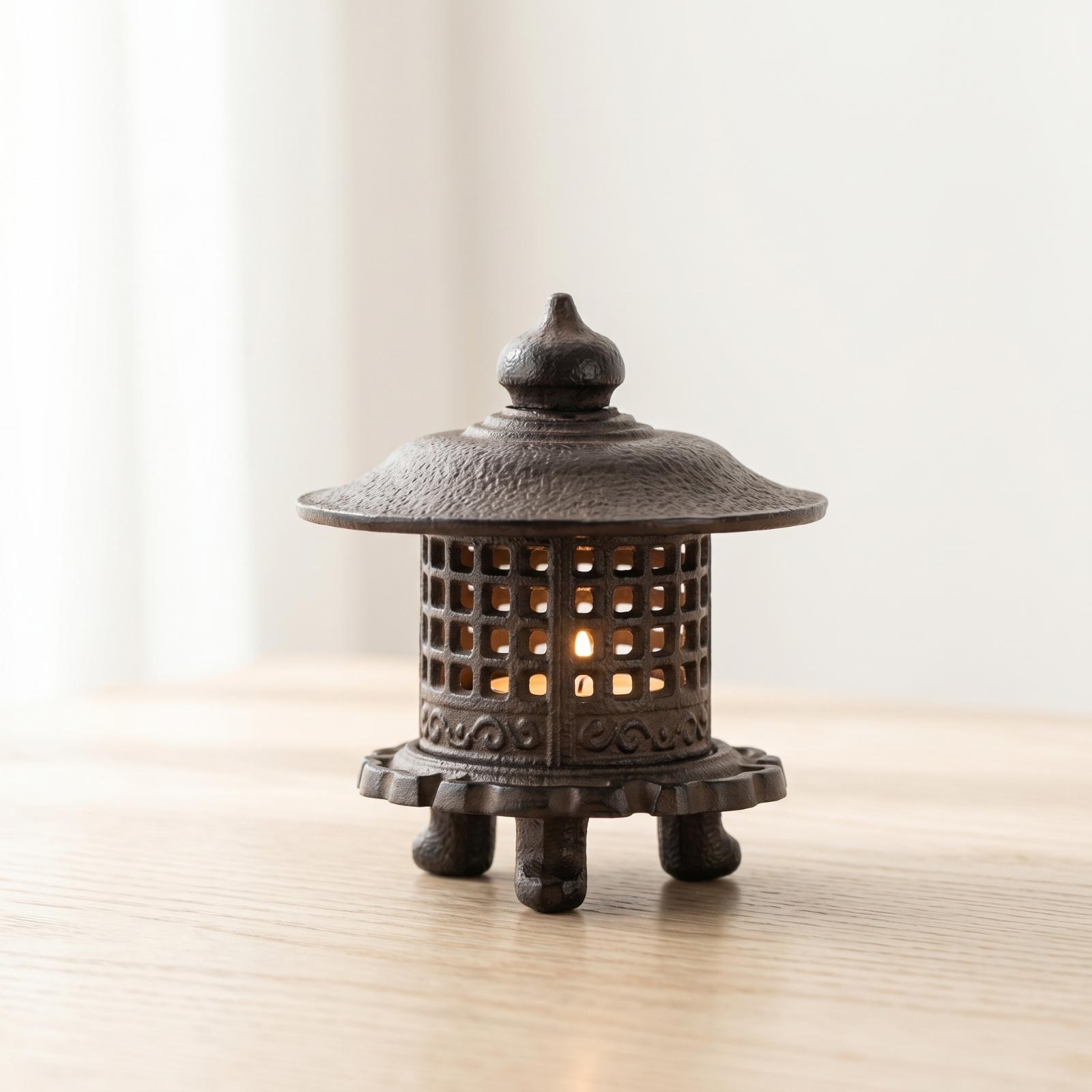 Candle Holder Decor - โคมไฟเหล็กหล่อสำหรับตั้งโต๊ะ ที่วางเทียนสไตล์วินเทจ โคมไฟตกแต่งบ้านสำหรับมุมอ่านหนังสือ