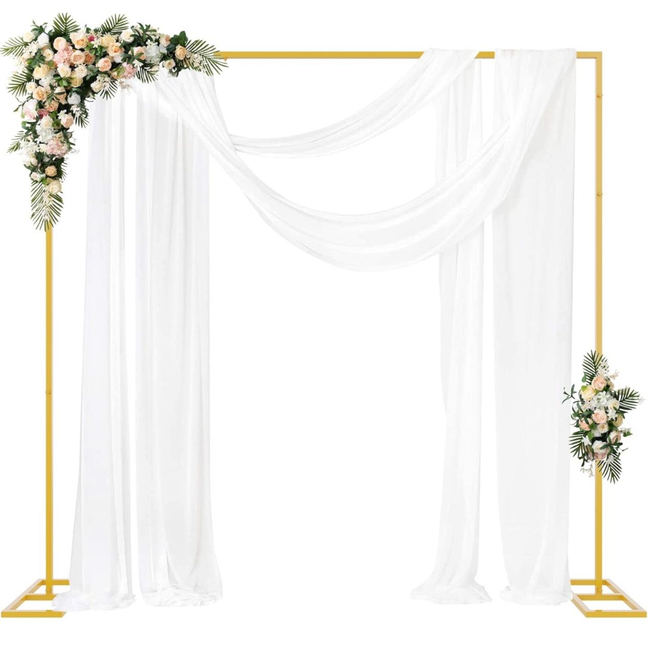 Picture Frame - ขาตั้งฉากหลังสี่เหลี่ยมโลหะสีทอง ขนาด 8.2x8.2 ฟุต (2.5x2.5 เมตร)
