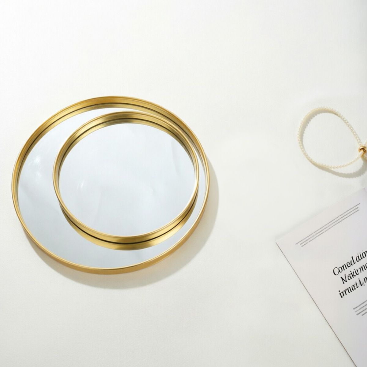 ถาดกระจกทรงกลมสีทอง, ถาดเก็บขอ - Decorative Mirror บทวิจารณ์และราคา