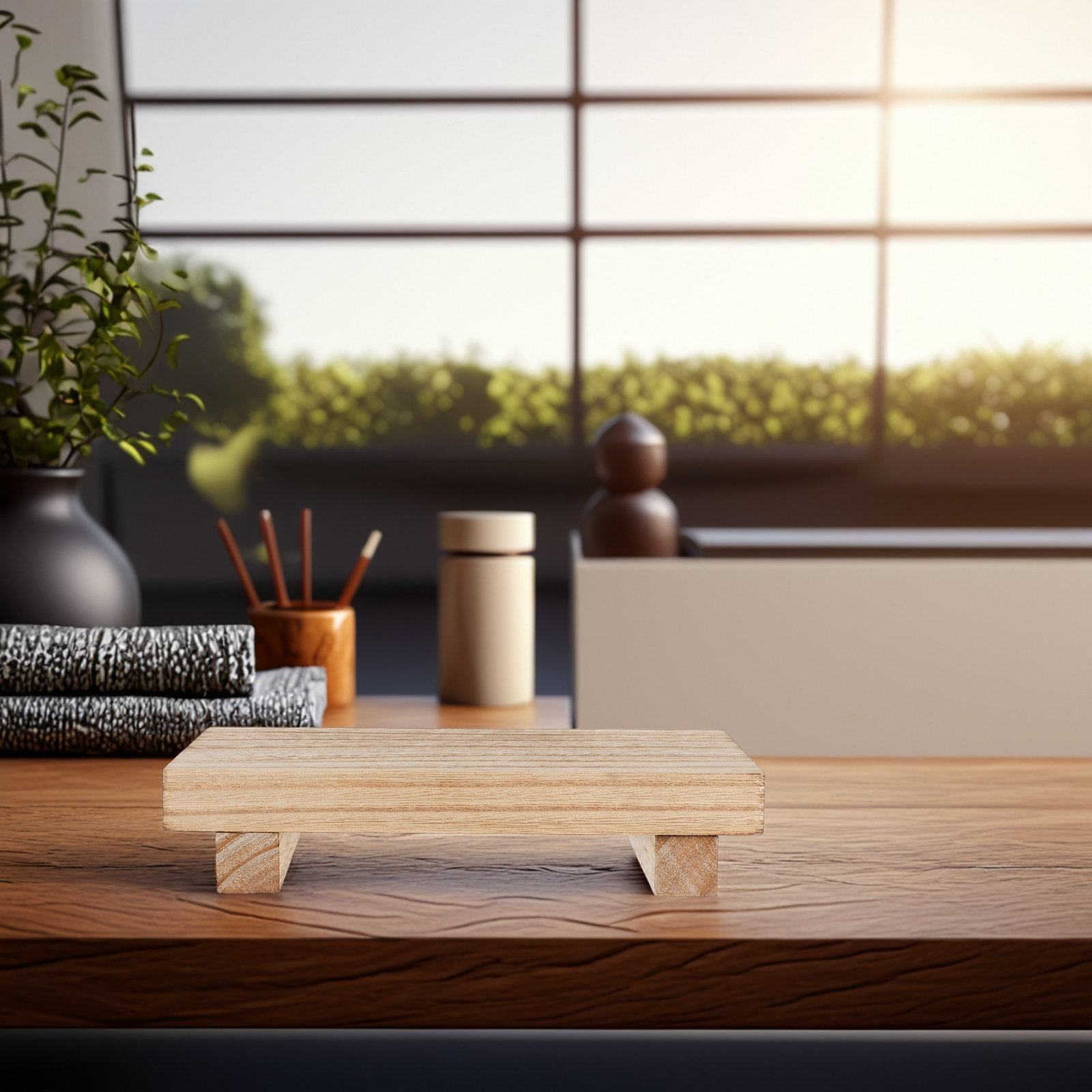 แท่นวางไม้ขนาดเล็ก ถาดไม้สไตล์ - Vase Decor บทวิจารณ์และราคา