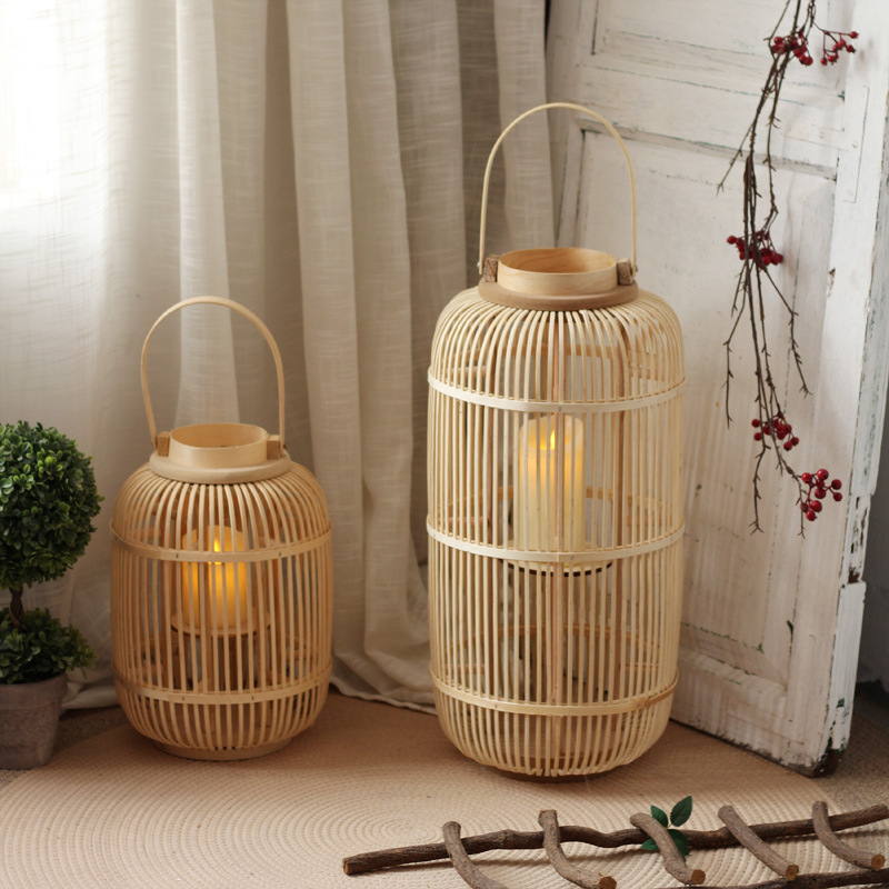 โคมไฟตั้งพื้นไม้ไผ่ทำมือ ที่วา - Candle Holder Decor บทวิจารณ์และราคา