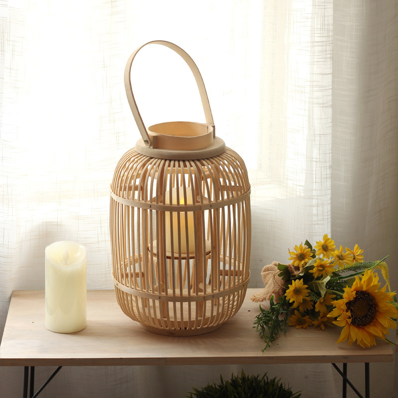 โคมไฟตั้งพื้นไม้ไผ่ทำมือ ที่วา - Candle Holder Decor บทวิจารณ์และราคา