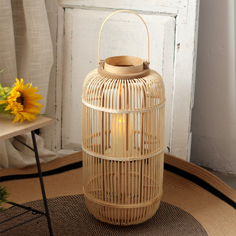 โคมไฟตั้งพื้นไม้ไผ่ทำมือ ที่วา - Candle Holder Decor บทวิจารณ์และราคา
