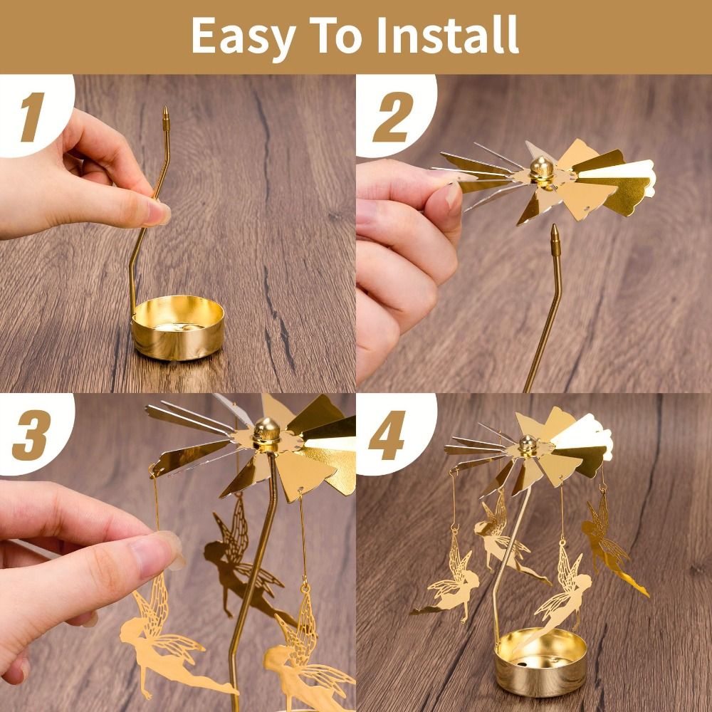 ที่วางเทียนโลหะหมุนได้ ใช้พลัง - Candle Holder Decor บทวิจารณ์และราคา