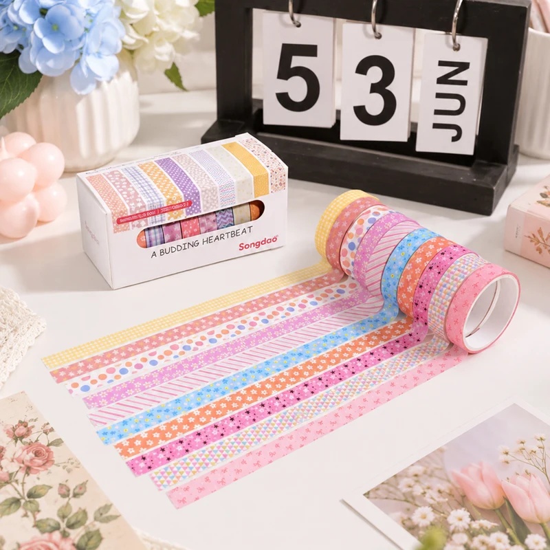 เทปวาชิลายดอกไม้สีพาสเทล 10 ม้ - Wall Sticker บทวิจารณ์และราคา