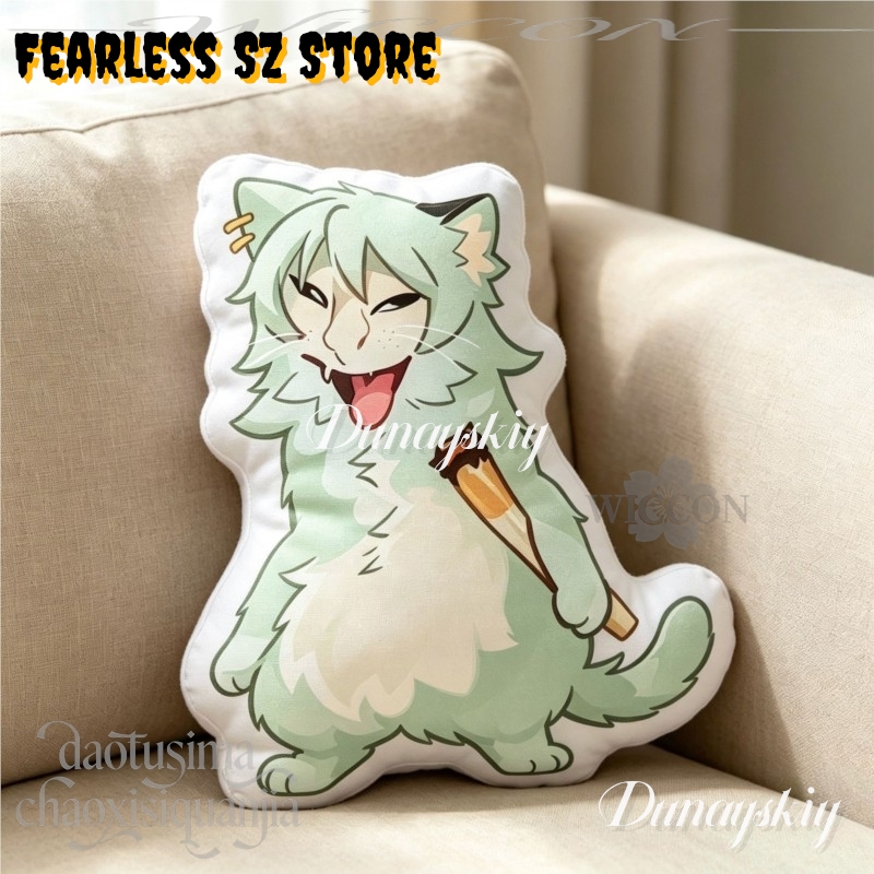 ตุ๊กตาแมวสูบบุหรี่ รุ่น Q น่าร - Throw Pillow บทวิจารณ์และราคา